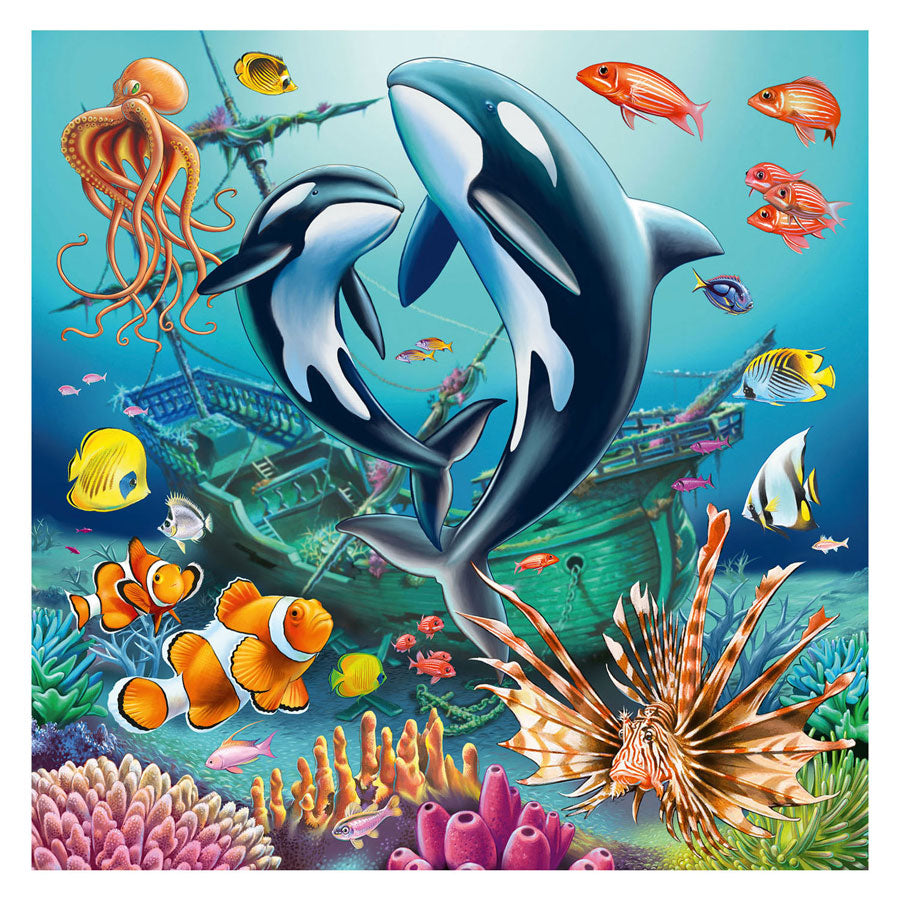 Ravensburger jigsaw puzzle enchanting underwater world, 3x49st.