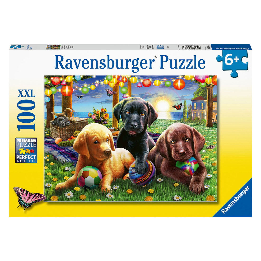 RAVENSBURGER JIGSAW Puzzle XXL Dogs Picnic, 100 °.