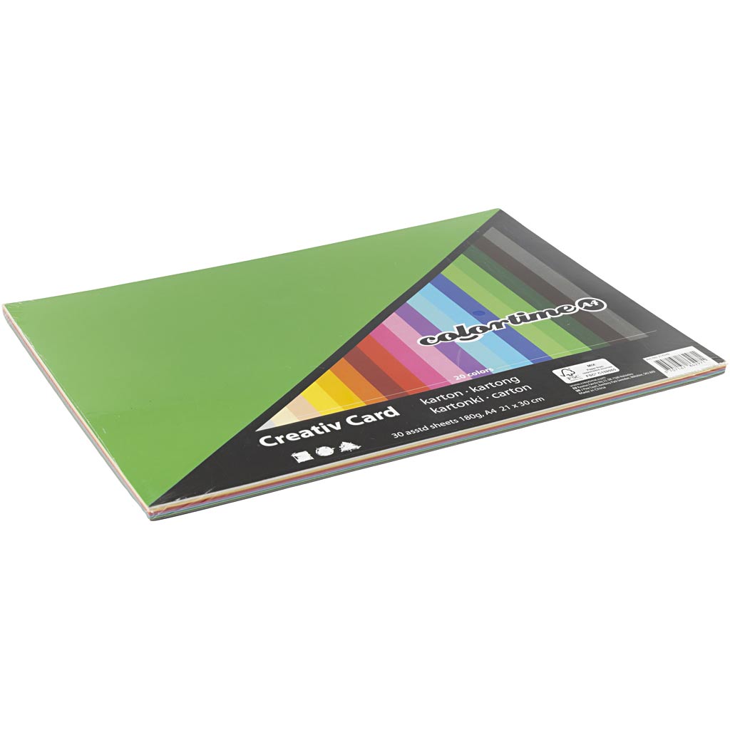 Creativ Company Colored Pardboard A4, 30 Blätter