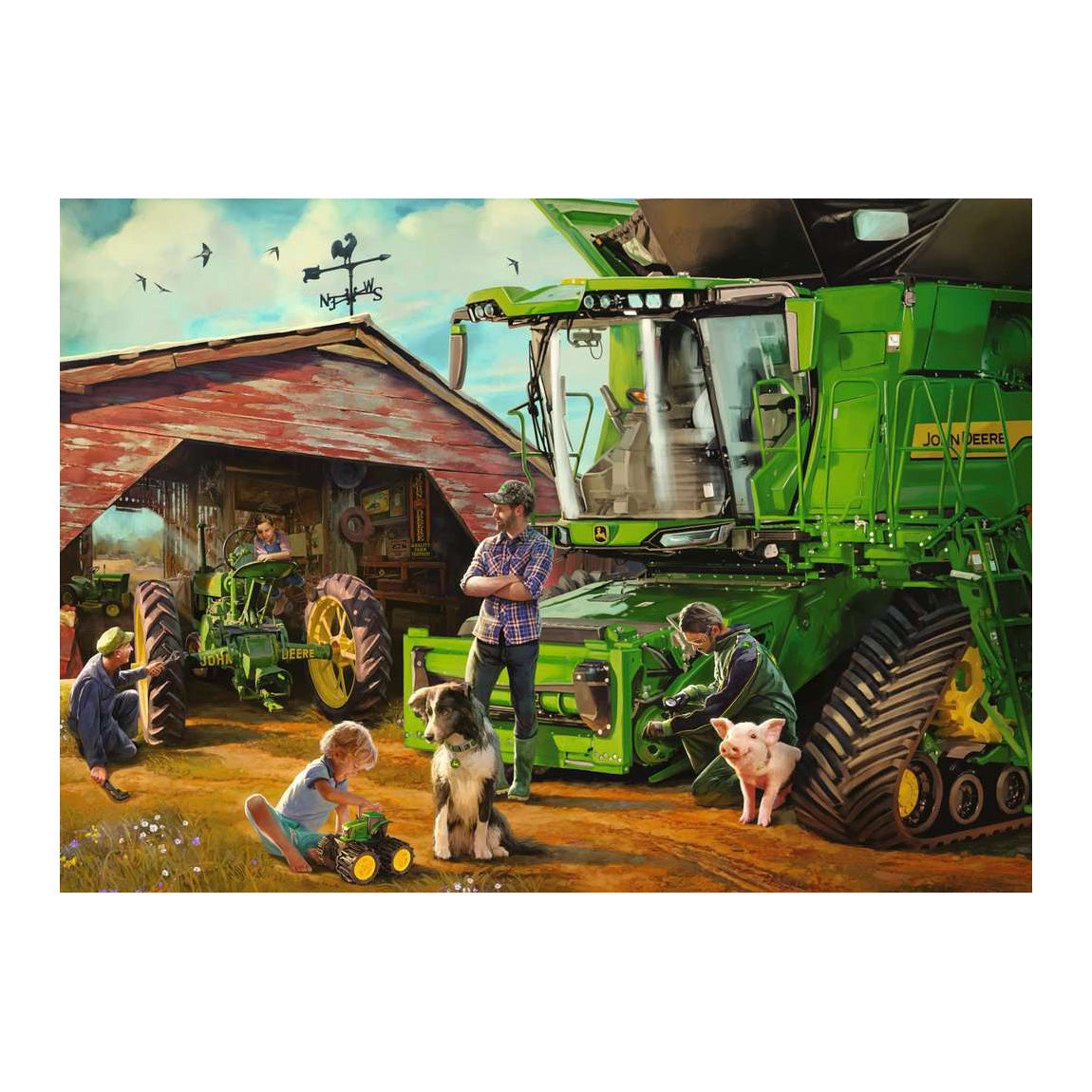 Ravensburger legpuzzel john deere toen en nu, 1000st.