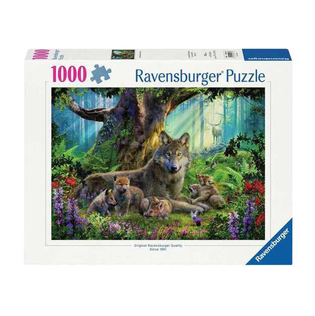 Ravvensburger Jigsaw Puzzle Family Wolf nella foresta, 1000st.