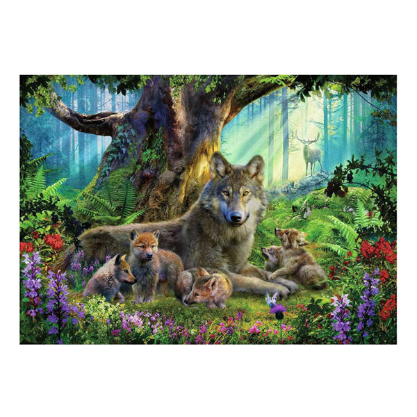 Ravvensburger Jigsaw Puzzle Family Wolf nella foresta, 1000st.