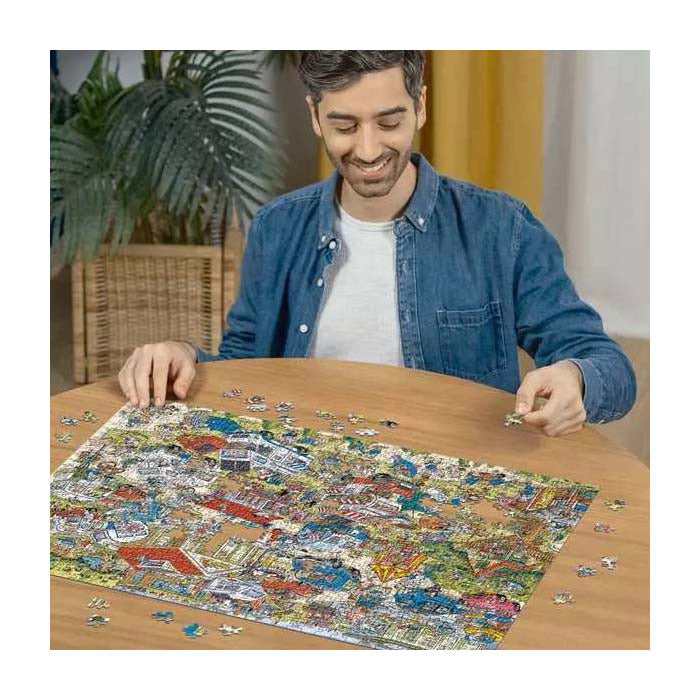 Ravensburger Puzzle Holiday Resort 1 – Camping-Cartoon-Puzzle 1000 Teile.