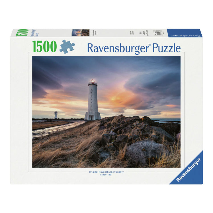 RAVENSBURGER JIGSAW Puzzle Bellissima aria sopra il faro di Akranes Islanda, 1500 °.