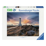 Ravensburger legpuzzel prachtige lucht boven de vuurtoren van akranes ijsland, 1500st.