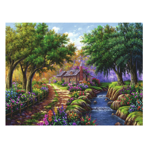 Ravensburger legpuzzel cottage bij de rivier, 1500st.