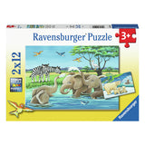 De Ravensburger huet de Puzzzle Young Déieren aus der ganzer Welt, 2x12 PCs.