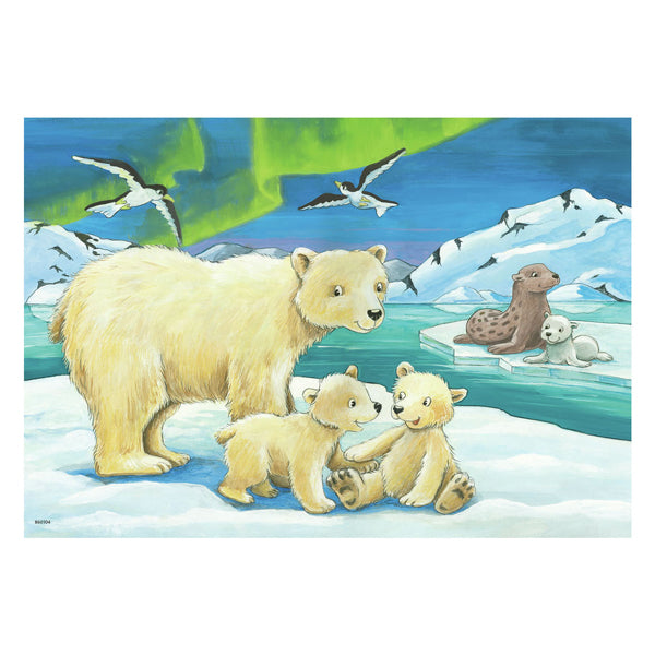 RAVENSBURGER JIGSAW puzzle giovani animali da tutto il mondo, 2x12 PC.