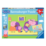 Ravensburger legpuzzel thuis bij peppa pig, 2x12 st.