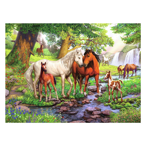 RAVENSBURGER JIGSAW puzzle xxl cavalli selvatici al fiume, 300st.