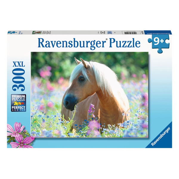 RAVENSBURGER JIGSAW Puzzle XXL Cavallo tra i fiori, 300 °.