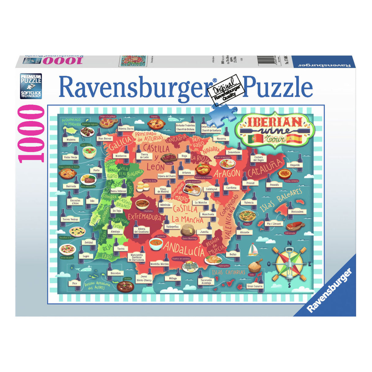 Ravensburger Jigsaw Puzzle Ordner oder Iberia Weine, 1000st.