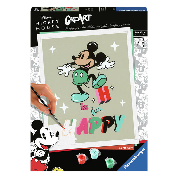 Ravensburger Creart Maleri med tall - H er for Happy Mickey Mouse