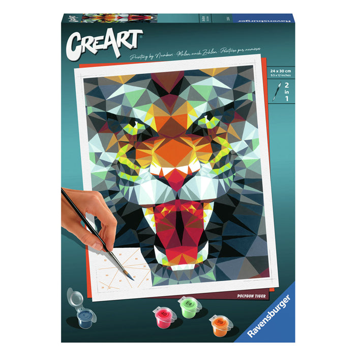 Ravensburger Creart Pintura al número Polygon Tiger