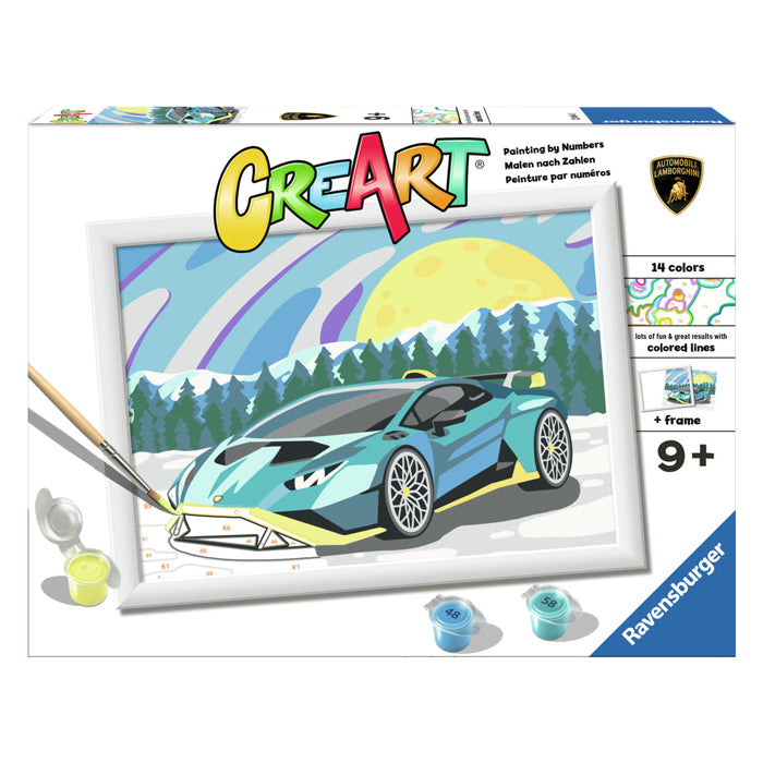 Ravensburger Kreart Gemälde von Number Blue Lamborghini