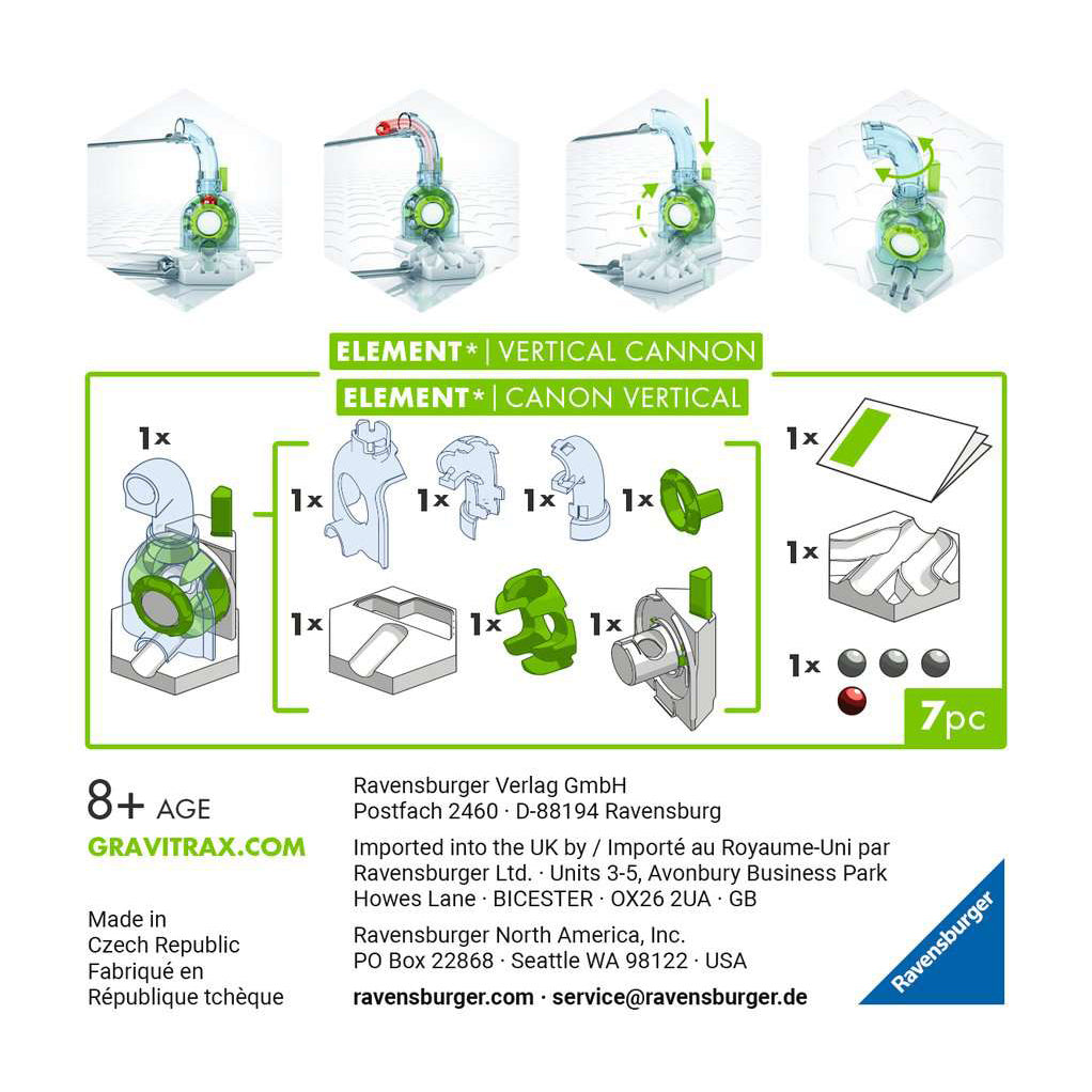 Ravensburger gravitrax elemento cañón vertical