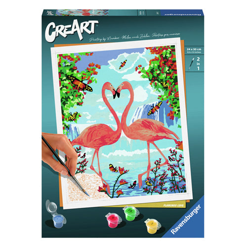 Ravensburger Kreart Gemälde bei Number - Flamingo Liebe