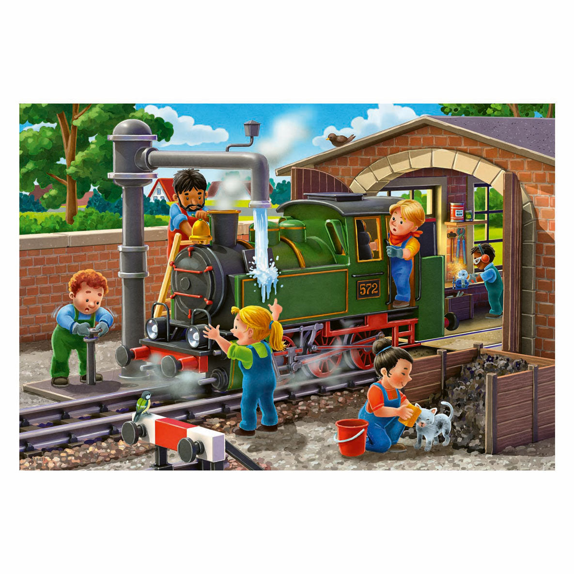 Ravensburger Puzzle Flugzeug- und Zugreparatur, 2x24tlg.