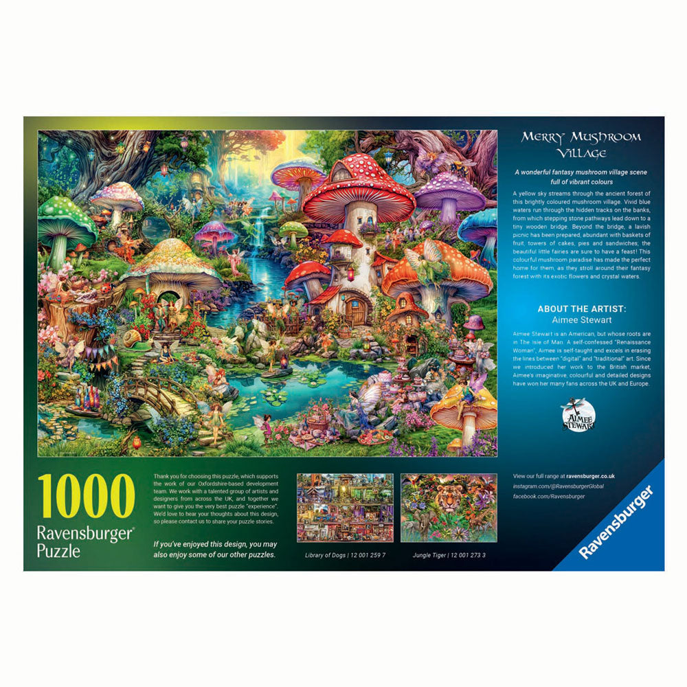 Ravensburger Puzzle Fröhliches Pilzdorf, 1000 Teile.