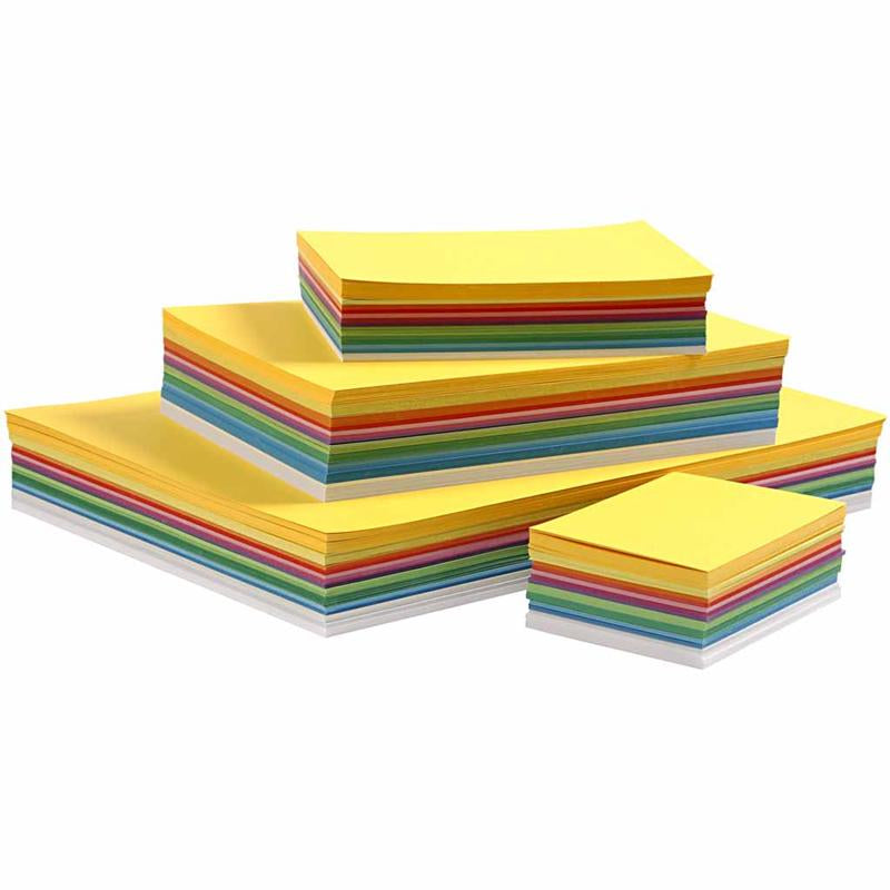 Colortime Frühlingskarton, A3, A4, A5, A6, 180 g, verschiedene Farben, 1500 Blatt, 1 Karton