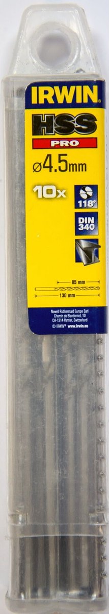 Irwin HSS Pro Long Series – Metallbohrer – 4,5 mm – 130 mm – Profi