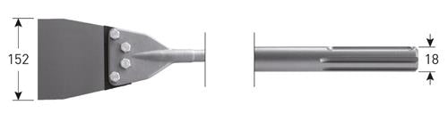 Rotec SDS Max Spachtelmeißel 152 x 630 mm