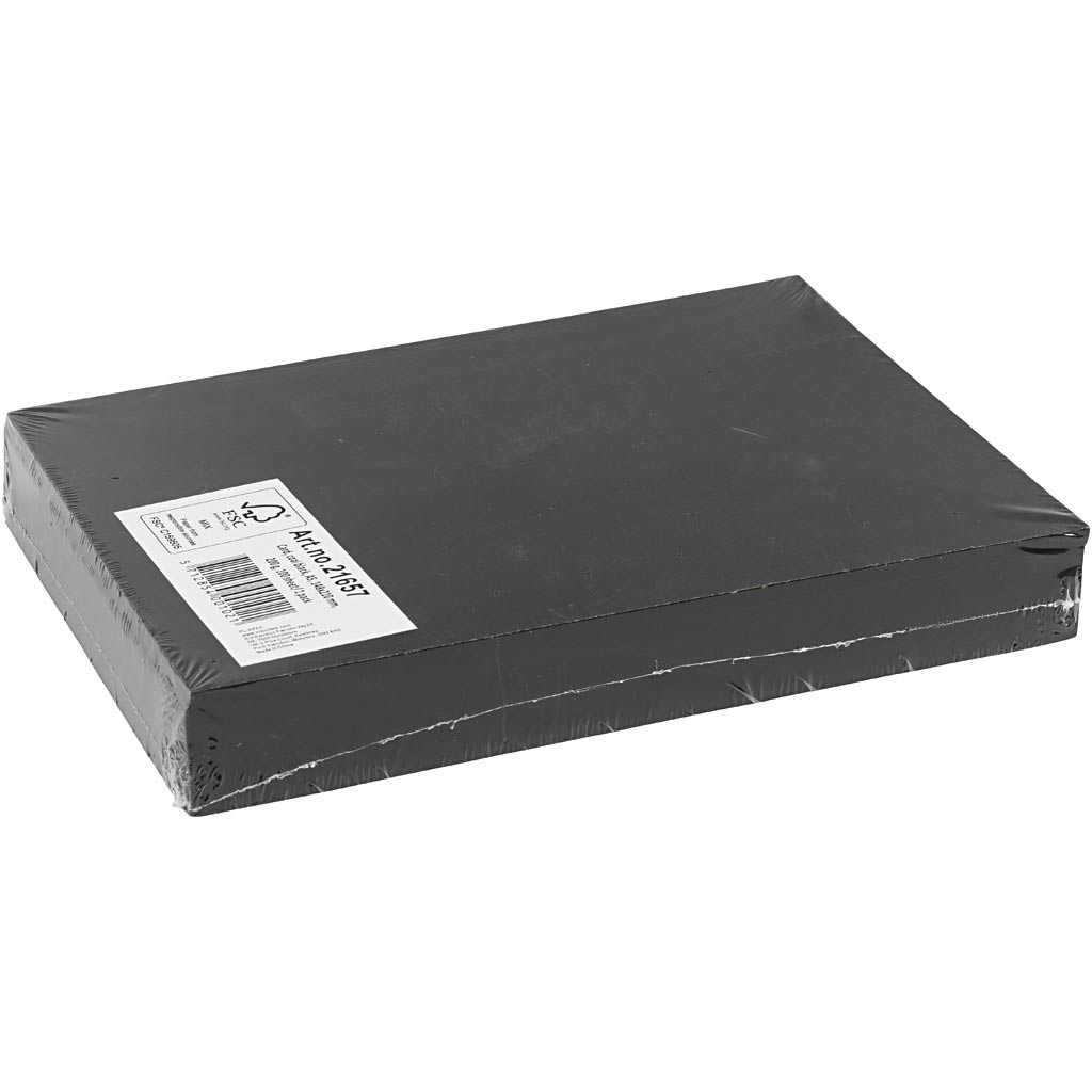 Creativ Company Farbkarton, A5, Blatt 148x210 mm, 200 gr, schwarz, 100 Blatt 1 Karton
