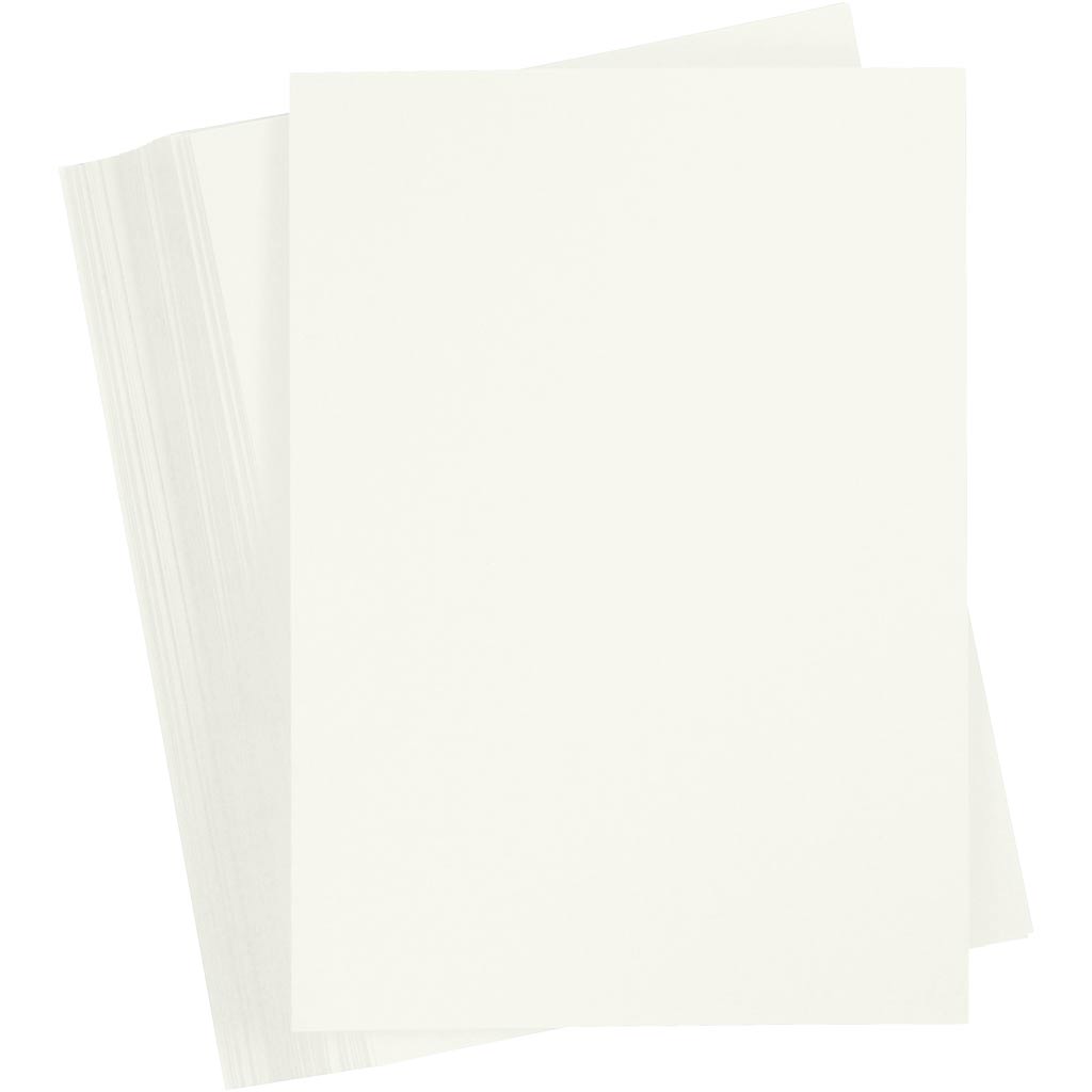Creativ Company farbiger Karton, A4, Blatt 210 x 297 mm, 180 g, gebrochenes Weiß, 100 Blatt 1 Karton
