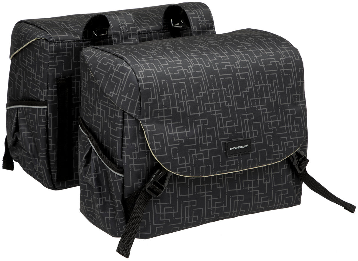 Mondi Joy Doppelfahrradbeutel - Wasser -Repellent Polyester - Racktime System - 37x16x32cm - Ivy Walnuss