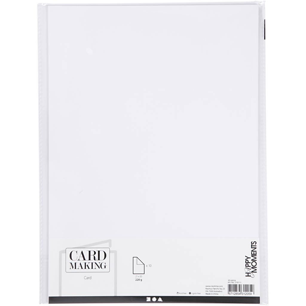 Creativ Company Cardboard White A4 220g, 10st.