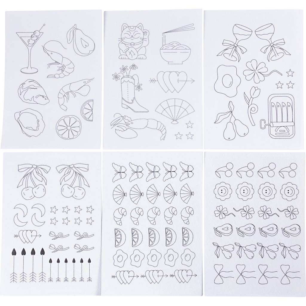 Wasserlösliche Stickbögen der Firma Creativ, dekorative Motive, A5, Blatt 148,5 x 210 mm, 6 Blatt 1 Box