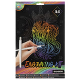 Moxy Kratzkunstset A4 Regenbogen Silber Gold
