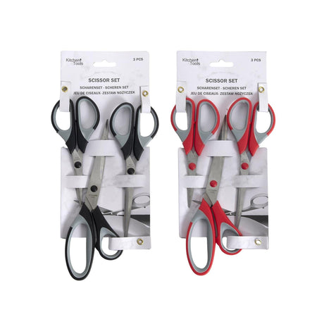 Küchenwerkzeuge Scheren-Set 3-teilig rot schwarz