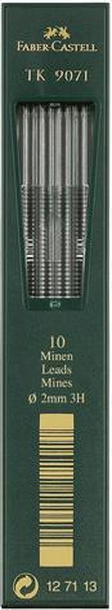 Faber-Castell Bleistiftminen – TK9071 – Strichstärke 2,0 mm – Härte 3h – 10 Stück – FC-127113