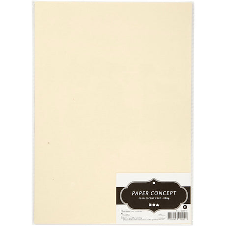 Creativ Company Perlmuttkarton, A4, Blatt 210x297 mm, 250 g, beiges Perlmutt, 10 Blatt 1 Karton