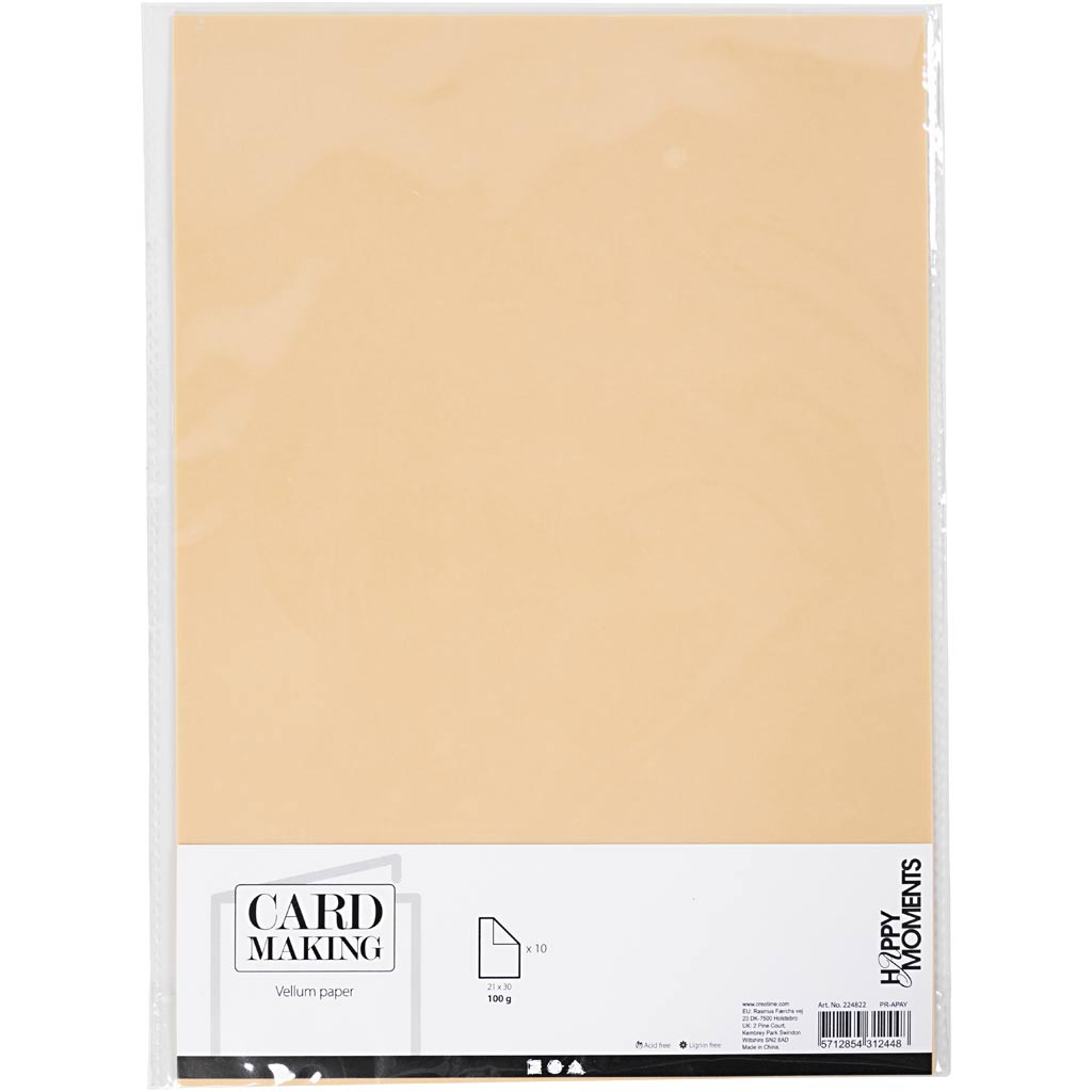Creativ Company Vellum Paper A4 Naturel, 10 Blätter