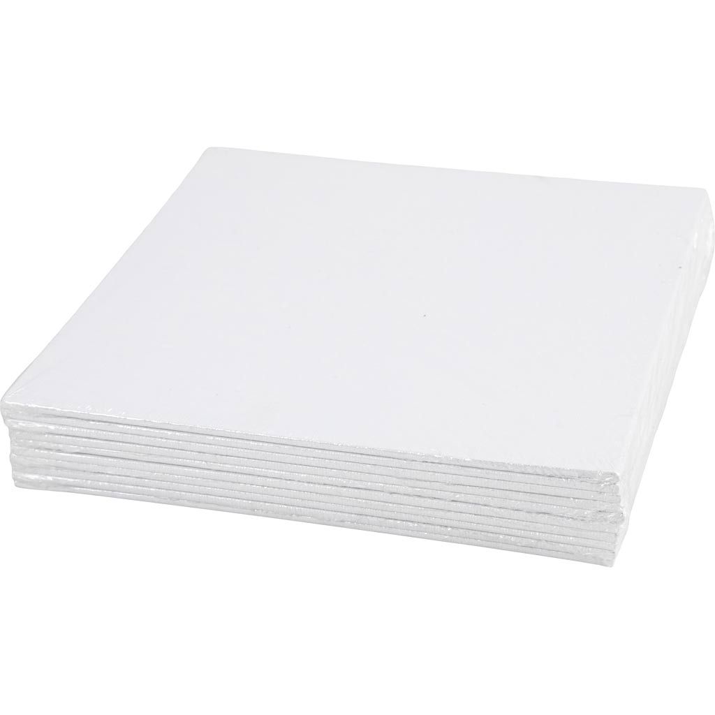 Creativ Company Leinwandpaneel, Größe 20x20 cm, Stärke 3 mm, 280 g, weiß, 10 Stück 1 Karton