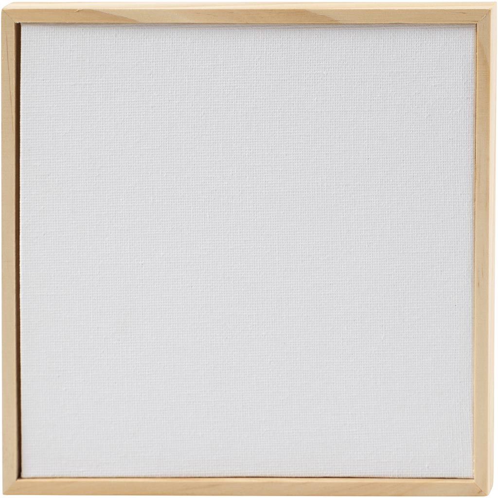 Creativ Company Leinwandpaneel mit Rahmen, Größe 15,8 x 15,8 cm, 280 g, weiß, 1 Stück