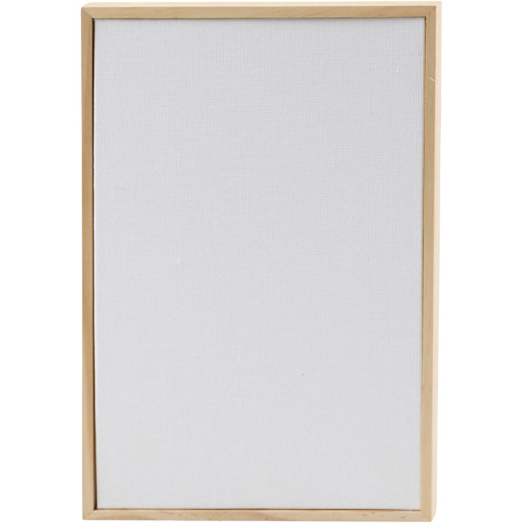 Creativ Company Leinwandpaneel mit Rahmen, Größe 15,8 x 23,8 cm, 280 g, weiß, 1 Stück