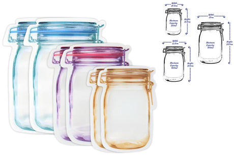 Lifetime Cooking Alpina wiederverwendbare Frischhaltebeutel 150 400 750 ml, 6er-Set