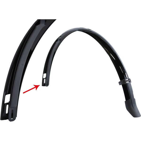 Gazelle Bagerste Fender 28 sort med kabelguide B50G