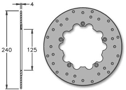 IgM Bremsscheibe IgM DNA 50 125cc Vorderbreme 240x125x4mm