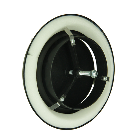 Renson 1068945 - inbouw afzuigventiel pvc 736 (dia 125) str 9005 (zwart) | 2 stuks