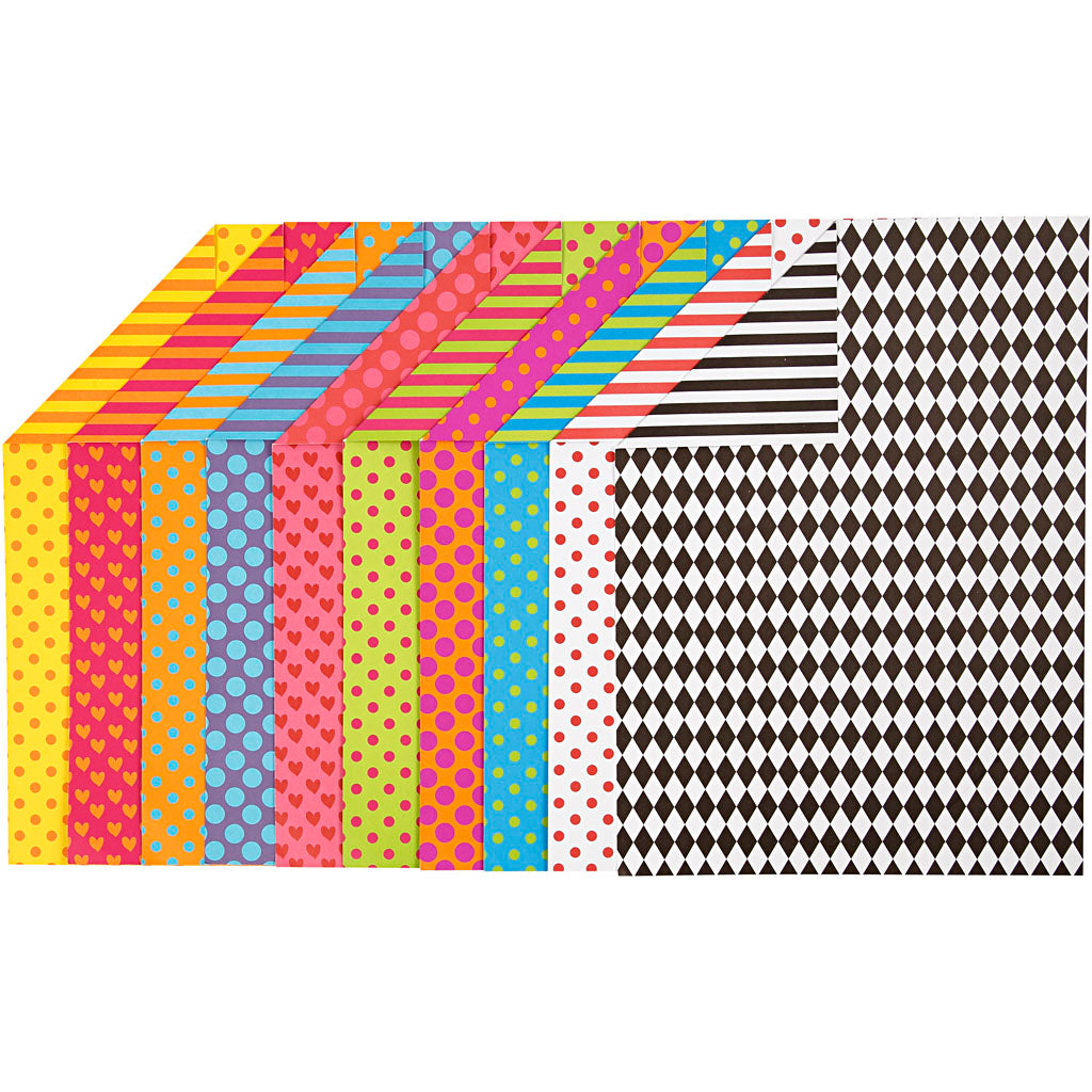 Creativ Company bedruckter Karton, A4, Blatt 210x297 mm, 250 gr, verschiedene Farben, 20 div. Blätter 1 Karton