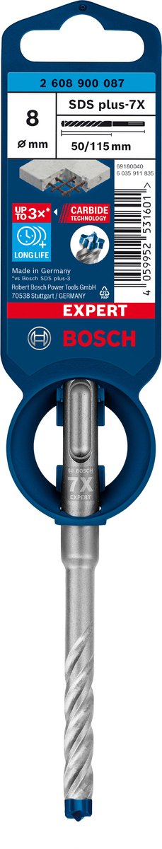 Bosch expert sds plus-7x hamerboor 8 x 50 x 115 mm