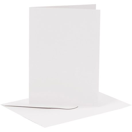Creativ-Firmenkarten und Umschläge, Kartengröße 10,5 x 15 cm, Umschlaggröße 11,5 x 16,5 cm, 110+230 g, weiß, 6er-Set 1 Box
