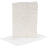 Creativ-Firmenkarten und Umschläge, Kartengröße 10,5 x 15 cm, Umschlaggröße 11,5 x 16,5 cm, Glitzer, 120+250 g, weiß, 4 Set 1 Box