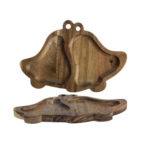 Svenska living serveerplank kerstklokjes acacia 23,5x16,1x1,5cm