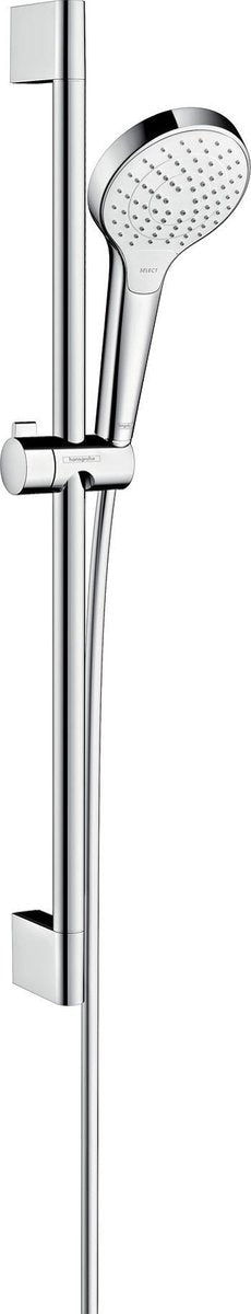 Hansgrohe Croma S – Brauseset – mit Schiebestange Vario Unico Croma – 65 cm – Select-Button-Bedienung – Weißchrom