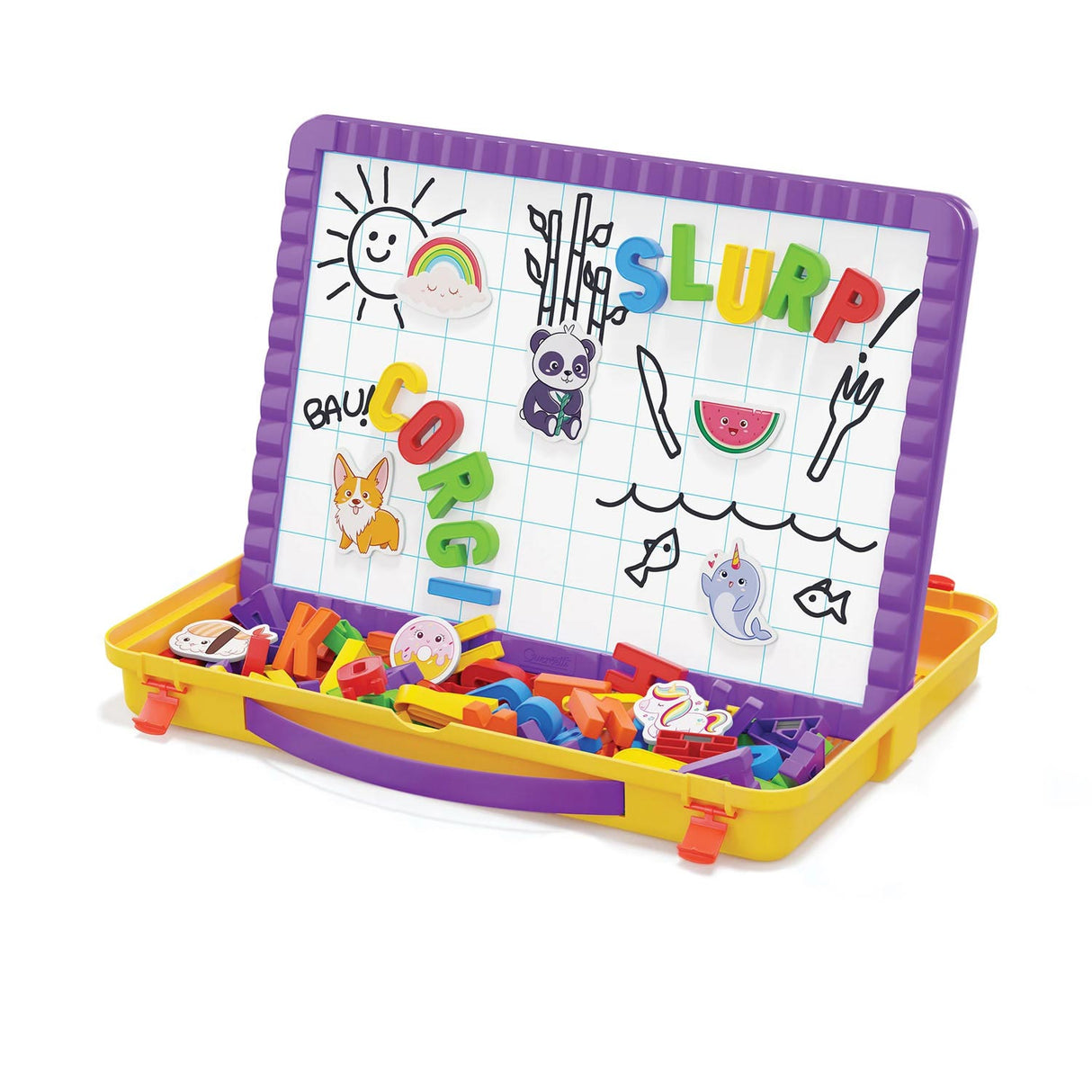 Quercetti magnetische Magnetbuchstaben 2-in-1 58-teilig